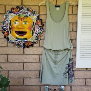 Athleta RacerBack drop drawstring waist Pale green